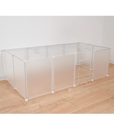 Amazon | ペットフェンス 12枚セット透明パネル 自由 組み立て